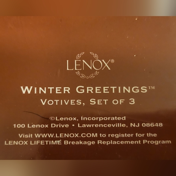 Lenox Winter Greeting Votives 3PC - Picture 4 of 4